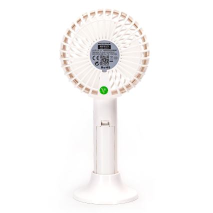 Aigostar - Nabíjecí kapesní ventilátor 3W/5V 1500mAh USB bílá