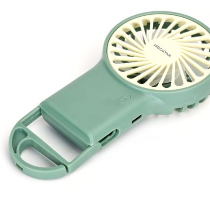 Aigostar - Nabíjecí kapesní ventilátor 4W/5V 500mAh USB zelená