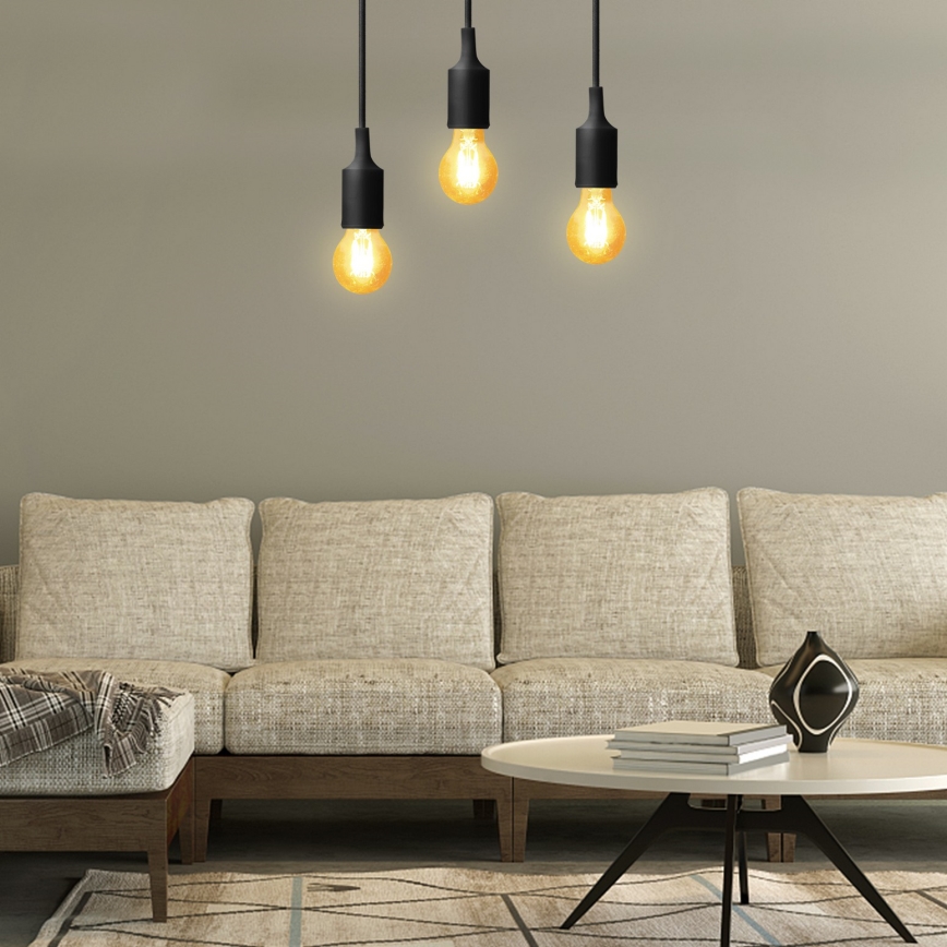 Aigostar - Napájecí kabel 1xE27/60W/250V černá