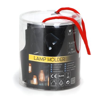 Aigostar - Napájecí kabel 1xE27/60W/250V černá