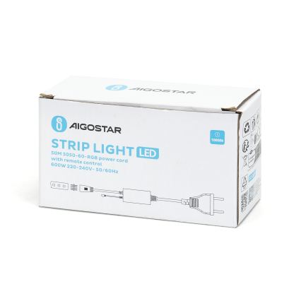 Aigostar - Napájecí kabel pro LED RGB pásek 1000W/230V s dálkovým ovládáním