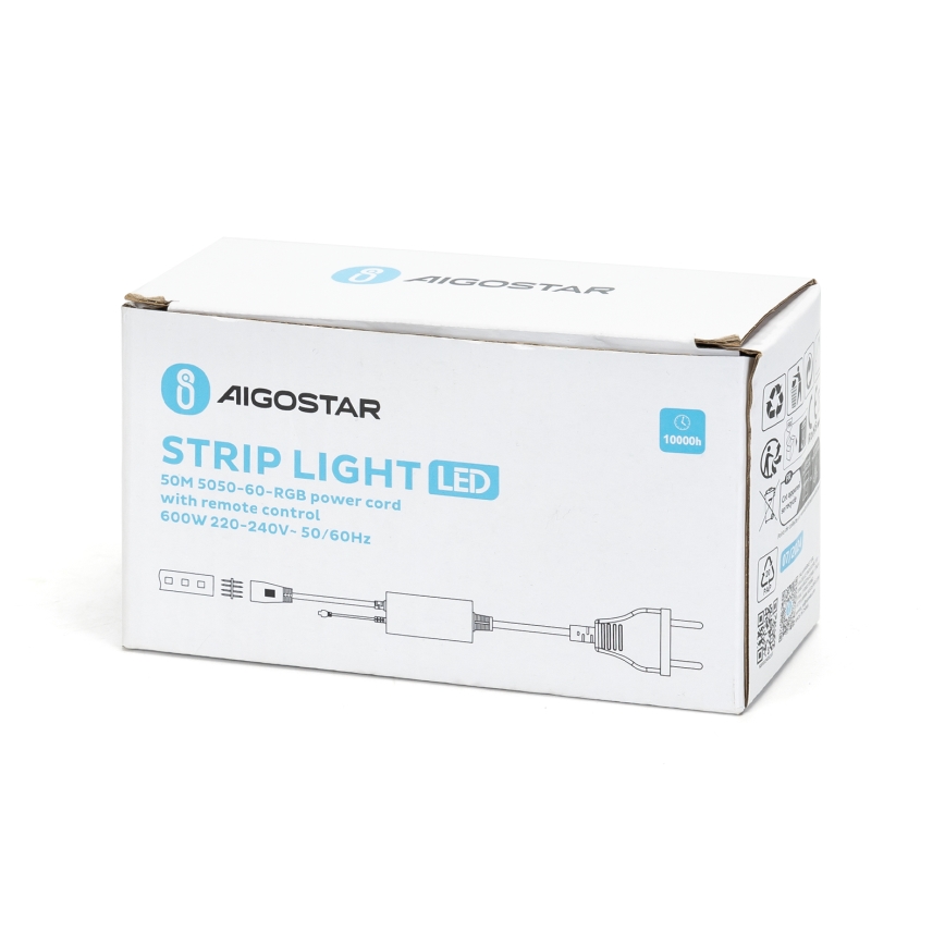 Aigostar - Napájecí kabel pro LED RGB pásek 1000W/230V s dálkovým ovládáním