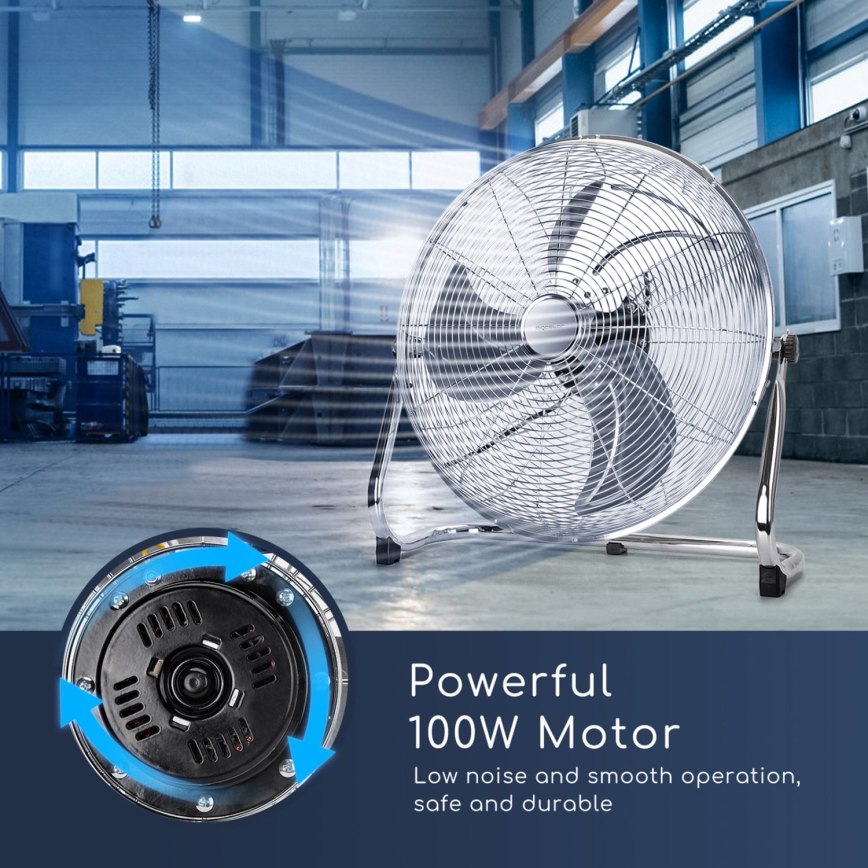 Aigostar - Podlahový ventilátor 100W/230V 51 cm lesklý chrom