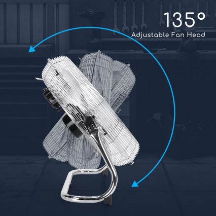Aigostar - Podlahový ventilátor 100W/230V 51 cm lesklý chrom