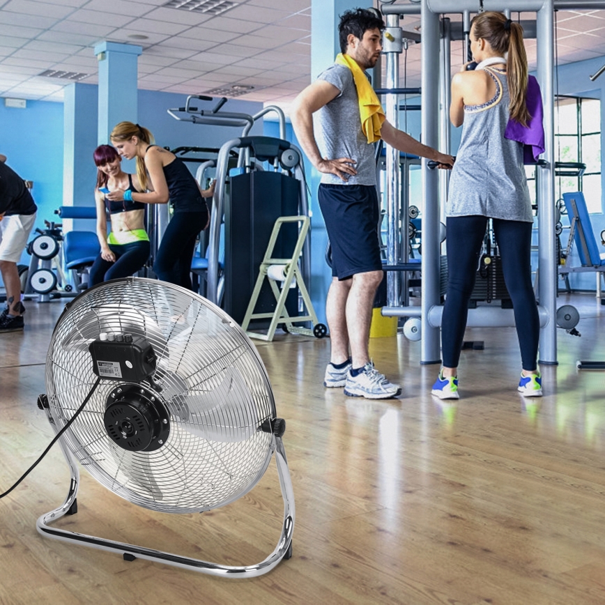 Aigostar - Podlahový ventilátor 100W/230V 51 cm lesklý chrom