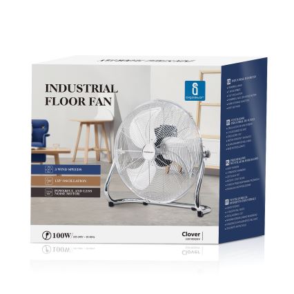 Aigostar - Podlahový ventilátor 100W/230V 51 cm lesklý chrom