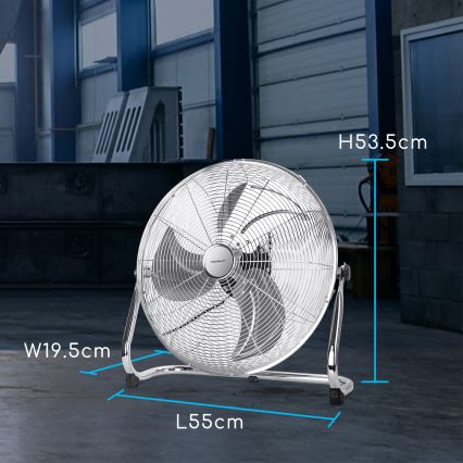 Aigostar - Podlahový ventilátor 100W/230V 51 cm lesklý chrom