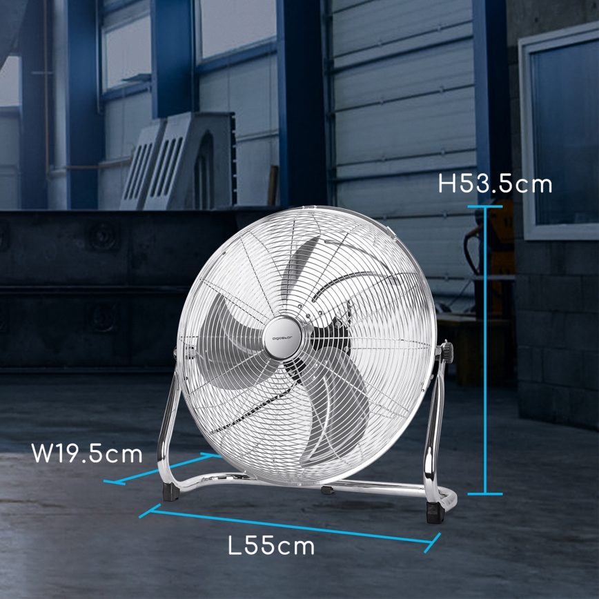 Aigostar - Podlahový ventilátor 100W/230V 51 cm lesklý chrom