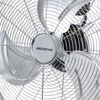 Aigostar - Podlahový ventilátor 100W/230V pr. 54 cm lesklý chrom