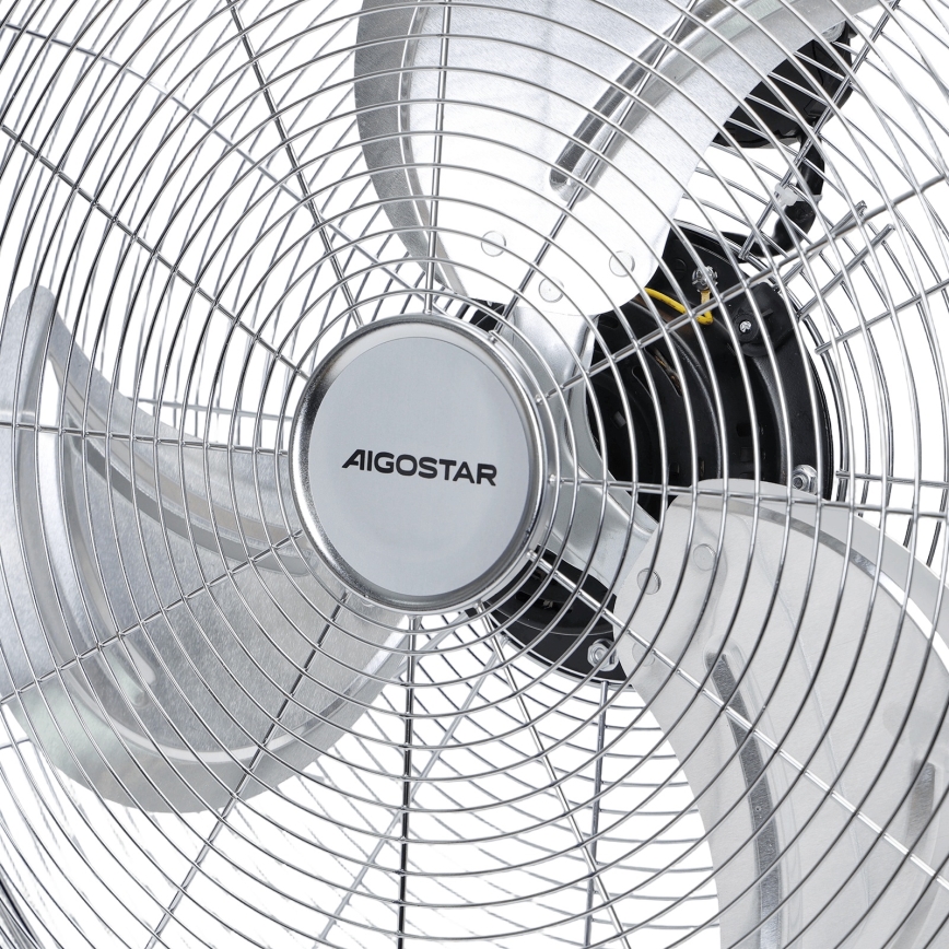 Aigostar - Podlahový ventilátor 100W/230V pr. 54 cm lesklý chrom
