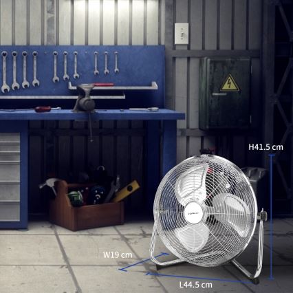 Aigostar - Podlahový ventilátor 60W/230V 44,5 cm lesklý chrom