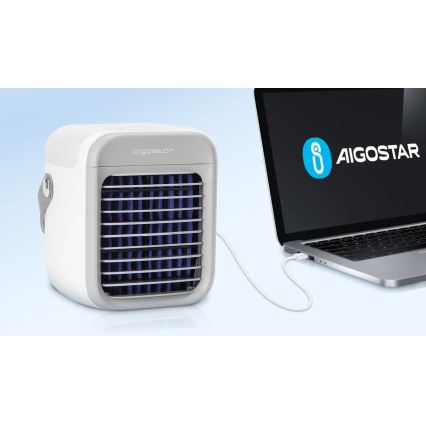 Aigostar - Přenosný ochlazovač vzduchu 8W/5V bílá