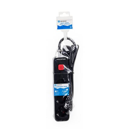 Aigostar - Prodlužovací kabel s vypínačem 3Z Typ F 1,5m SCHUKO černá