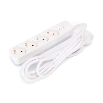 Aigostar - Prodlužovací kabel s vypínačem 4Z Typ F 3m SCHUKO bílá