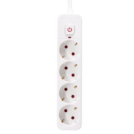 Aigostar - Prodlužovací kabel s vypínačem 4Z Typ F 5m SCHUKO bílá