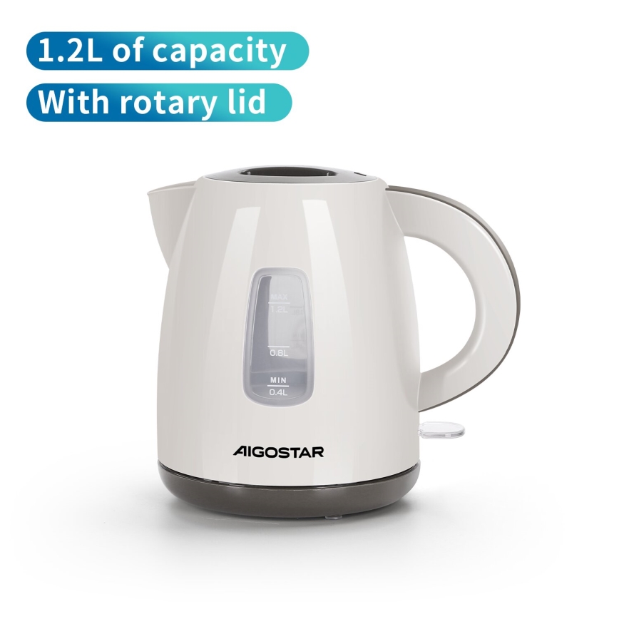 Aigostar - Rychlovarná konvice 1,2l 2200W/230V béžová