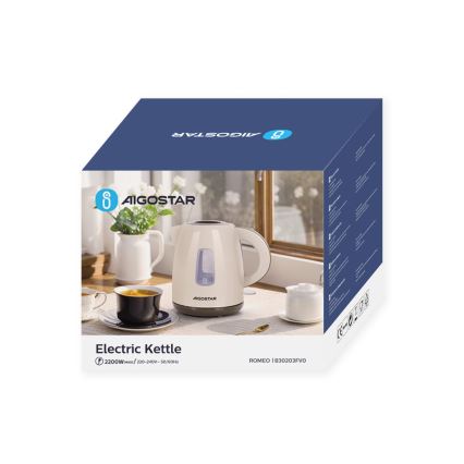 Aigostar - Rychlovarná konvice 1,2l 2200W/230V béžová