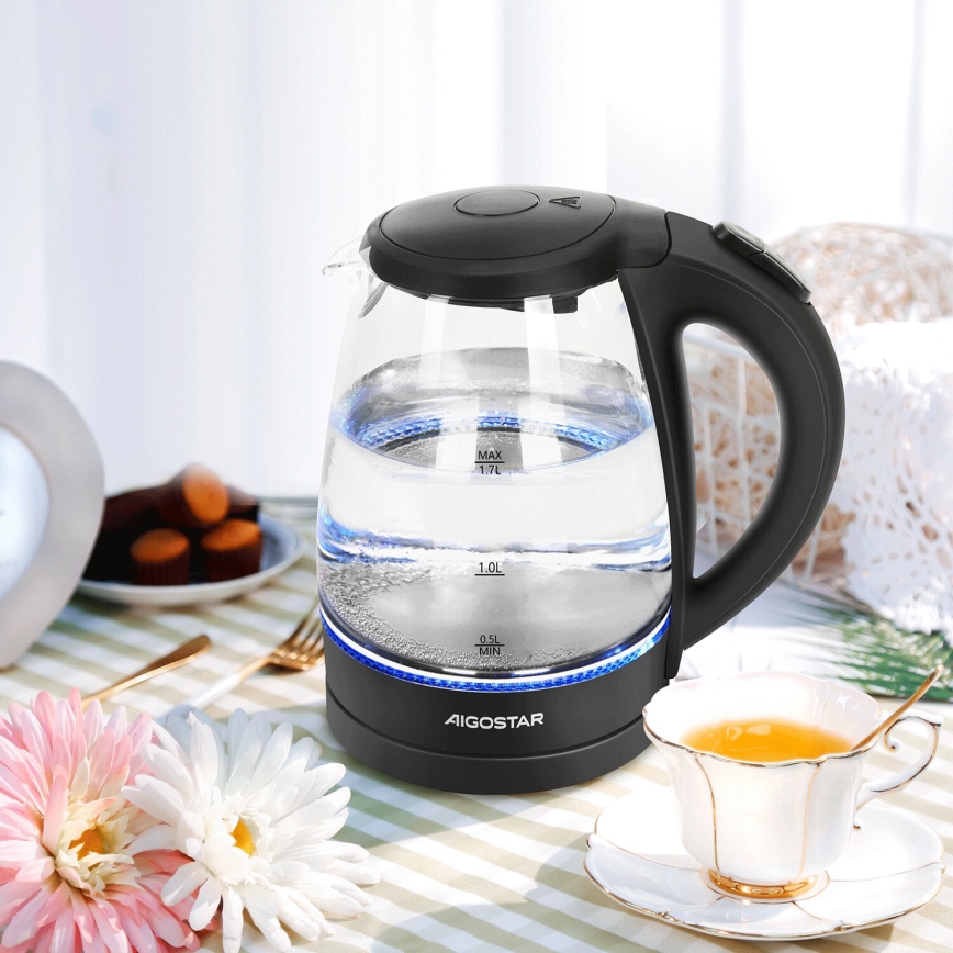 Aigostar - Rychlovarná konvice 1,7l 2200W/230V černá