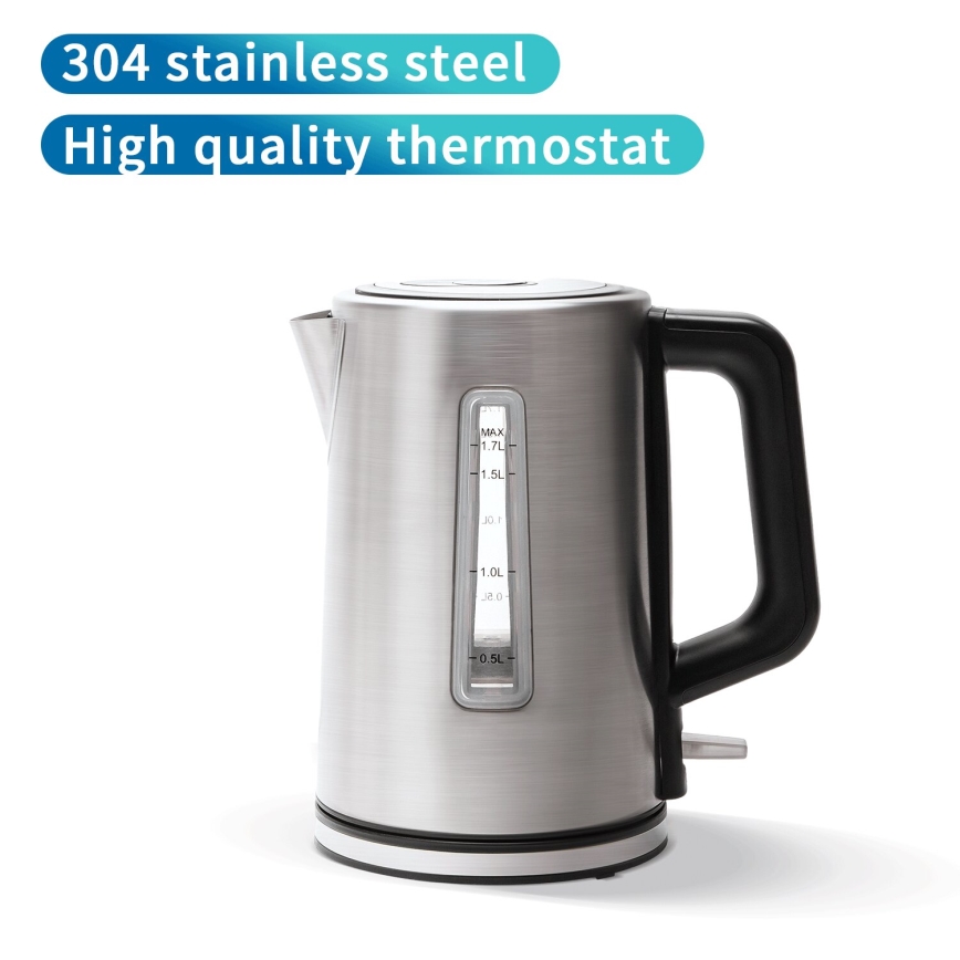 Aigostar - Rychlovarná konvice 1,7l 2200W/230V matný chrom