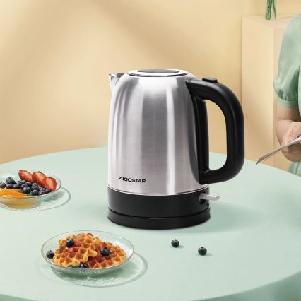 Aigostar - Rychlovarná konvice 1,7l 2200W/230V matný chrom