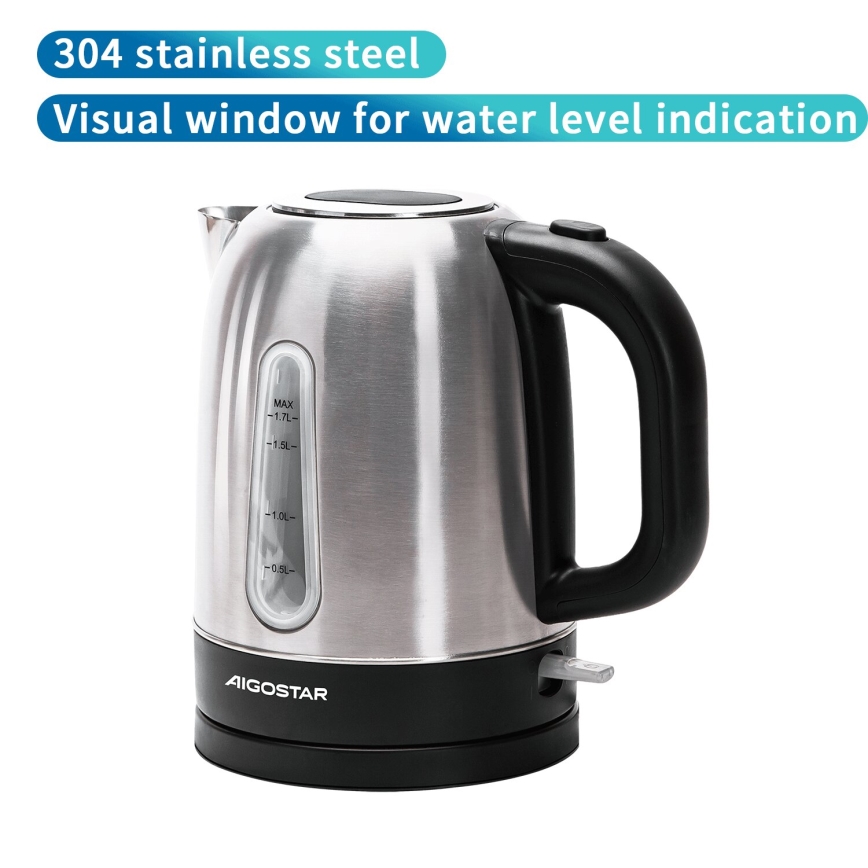 Aigostar - Rychlovarná konvice 1,7l 2200W/230V matný chrom