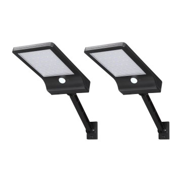 Aigostar - SADA 2x LED Solární pouliční lampa se senzorem LED/3W/3,7V1800 mAh IP44 3000/4000/5000K + dálkové ovládání