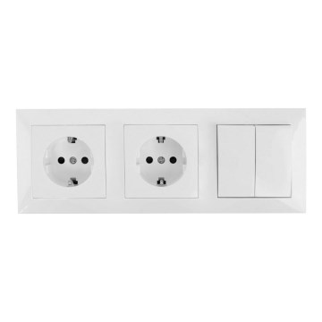 Aigostar - SADA 2x Zásuvka se spínačem 2x16A/250V SCHUKO