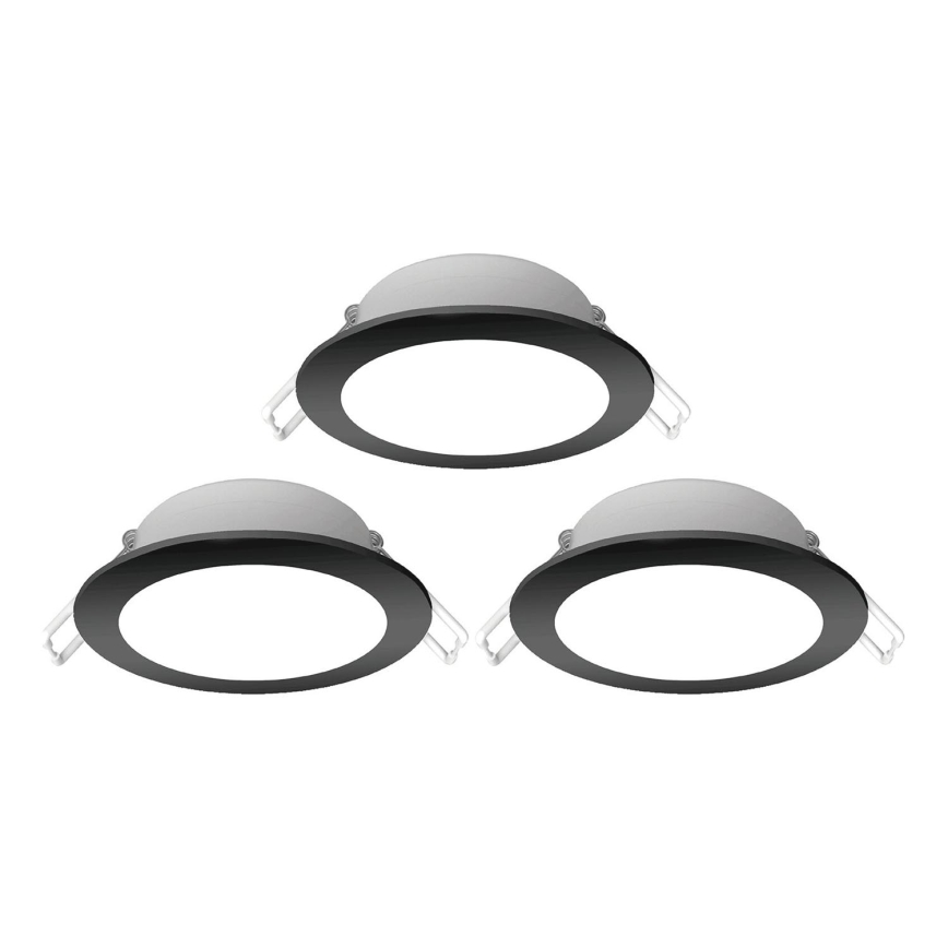Aigostar - SADA 3x LED Koupelnové podhledové svítidlo LED/4,8W/230V 3000K IP65 černá