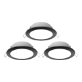 Aigostar - SADA 3x LED Koupelnové podhledové svítidlo LED/4,8W/230V 6500K IP65 černá