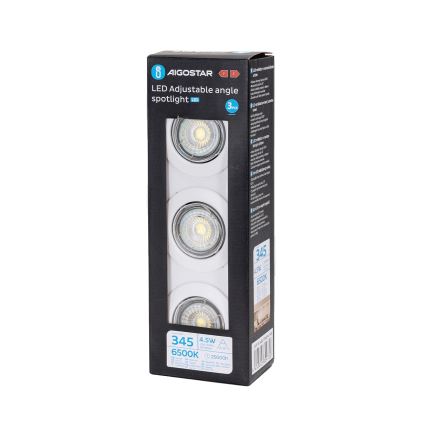 Aigostar - SADA 3x LED Podhledové svítidlo 1xGU10/4,5W/230V 6500K bílá