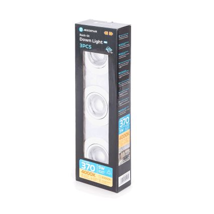 Aigostar - SADA 3x LED Podhledové svítidlo LED/5W/230V 4000K pr. 8,5 cm bílá