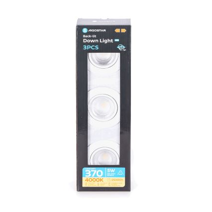 Aigostar - SADA 3x LED Podhledové svítidlo LED/5W/230V 4000K pr. 8,5 cm bílá