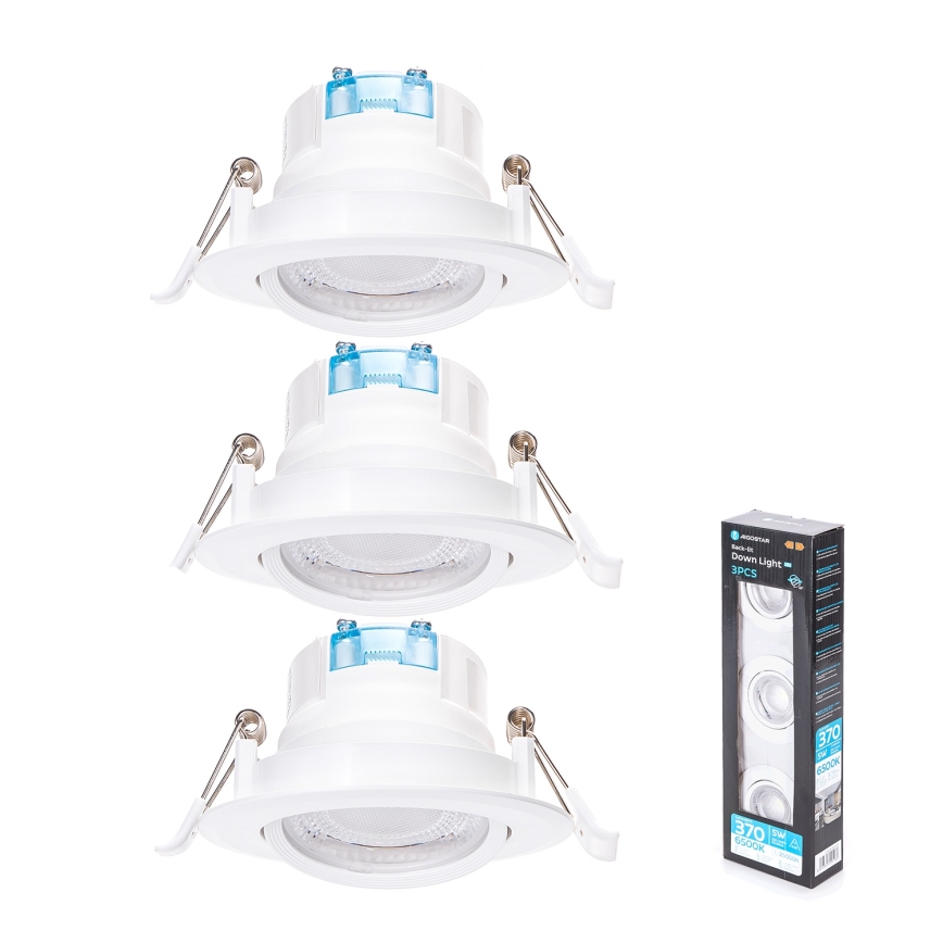 Aigostar - SADA 3x LED Podhledové svítidlo LED/5W/230V 6500K pr. 8,5 cm bílá