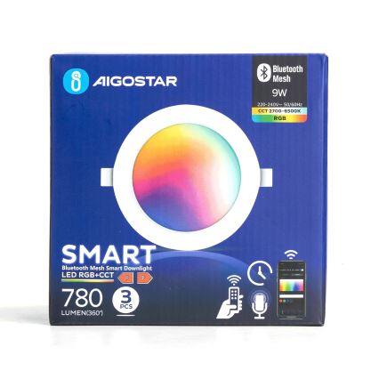 Aigostar - SADA 3x LED RGBW Stmívatelné podhledové svítidlo MESH LED/9W/230V 2700K-6500K pr.14,5cm