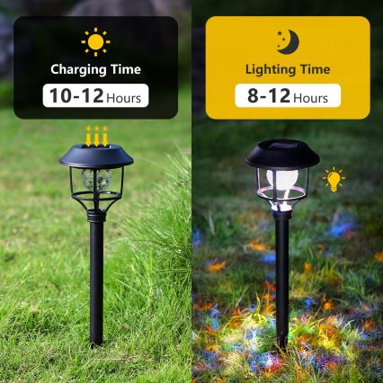 Aigostar - SADA 4x LED RGB Solární lampa LED/0,2W/2V 40 mAh IP44
