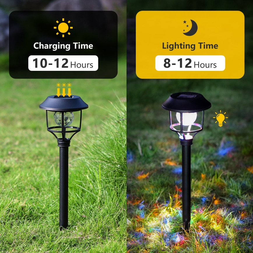 Aigostar - SADA 4x LED RGB Solární lampa LED/0,2W/2V 40 mAh IP44