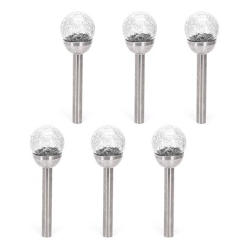 Aigostar - SADA 6x LED Solární svítidlo LED/2V 6500K IP44 40 mAh stříbrná