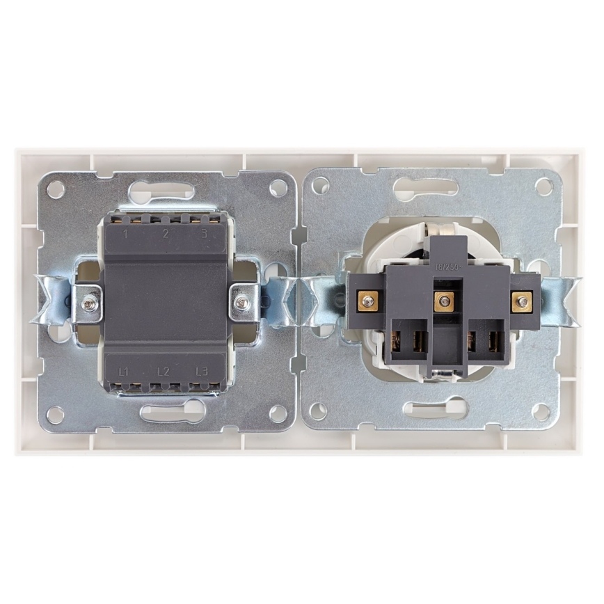 Aigostar - Spínač domovní se zásuvkou 1x16A/250V