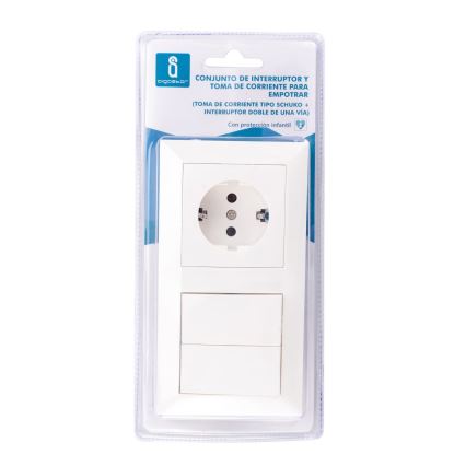 Aigostar - Spínač domovní se zásuvkou 1x16A/250V