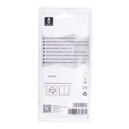 Aigostar - Spínač domovní se zásuvkou 1x16A/250V