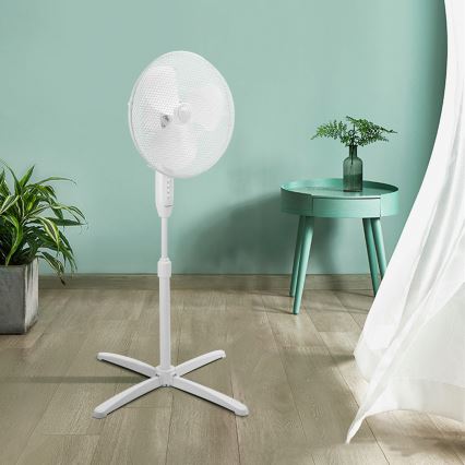 Aigostar - Stojanový ventilátor 45W/230V pr. 40 cm bílá