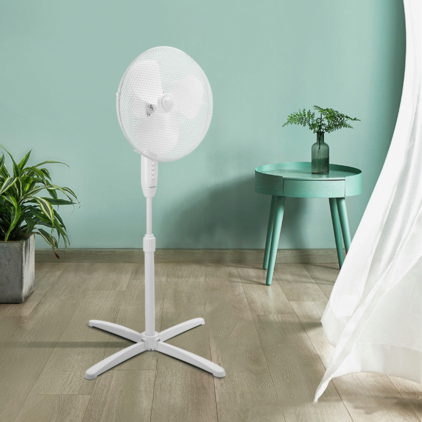 Aigostar - Stojanový ventilátor 45W/230V pr. 40 cm bílá