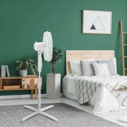 Aigostar - Stojanový ventilátor 45W/230V pr. 40 cm bílá