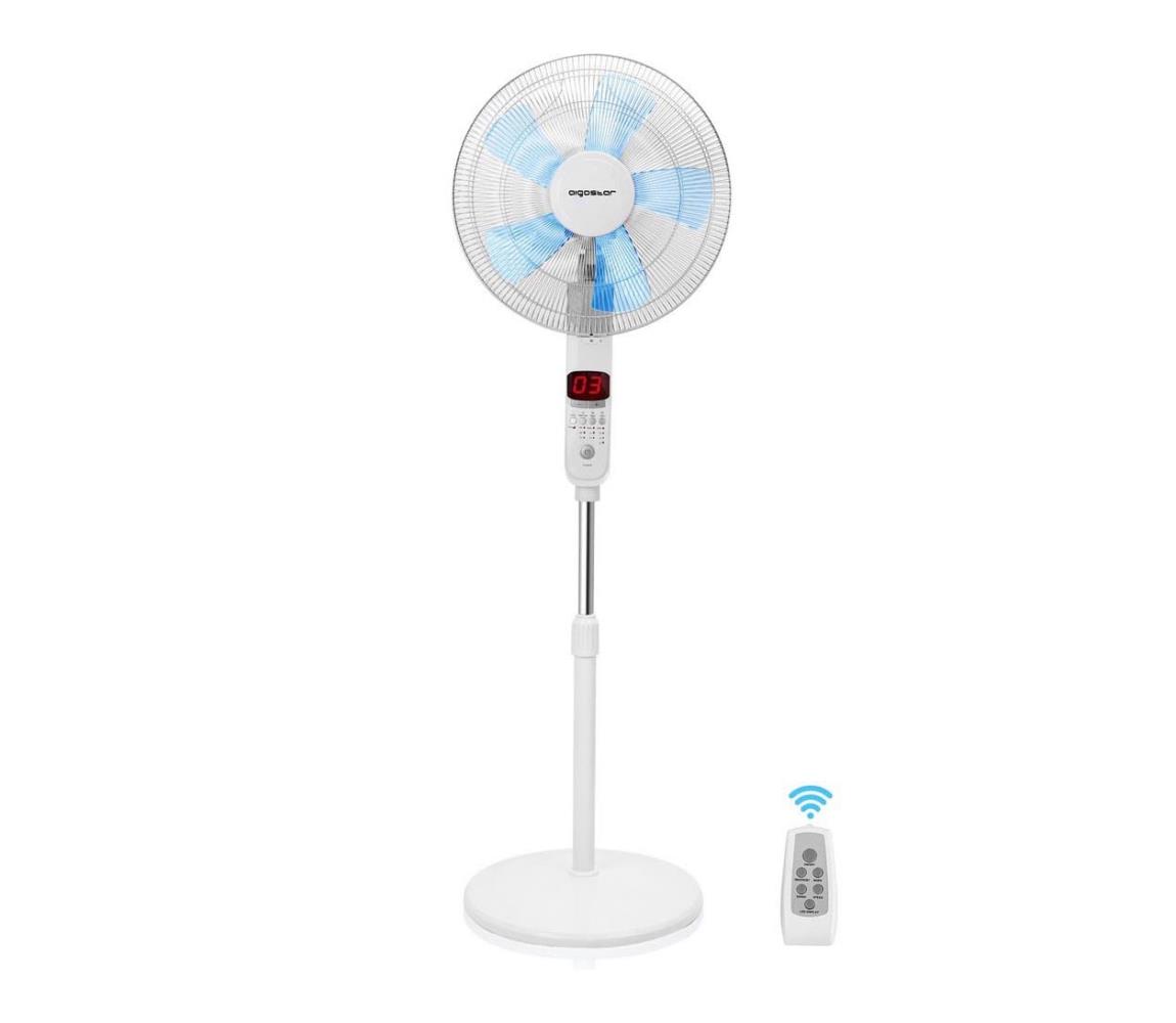 Aigostar Aigostar - Stojanový ventilátor 50W/230V 43 cm bílá + dálkové ovládání AI0308