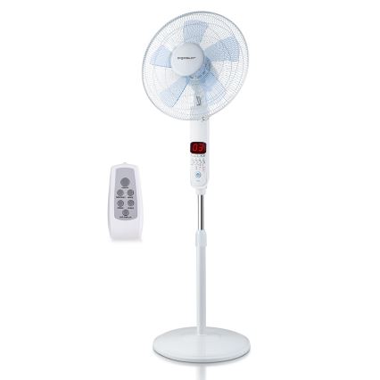 Aigostar - Stojanový ventilátor 50W/230V 43 cm bílá + dálkové ovládání
