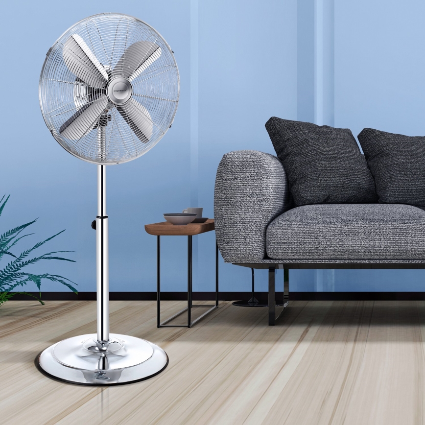 Aigostar - Stojanový ventilátor 50W/230V 44,8 cm lesklý chrom
