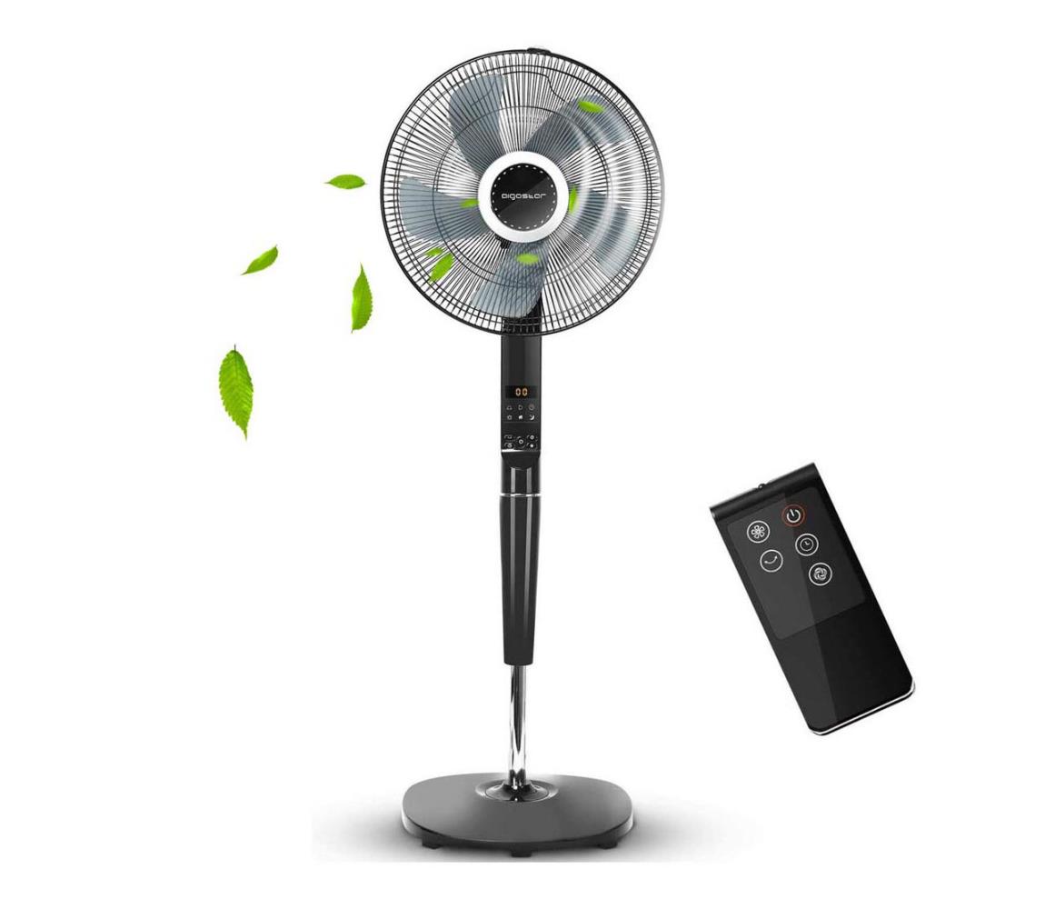 Aigostar Aigostar - Stojanový ventilátor 55W/230V 40 cm černá + dálkové ovládání AI0298