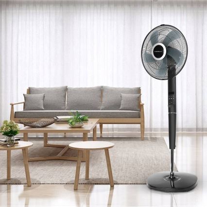 Aigostar - Stojanový ventilátor 55W/230V 40 cm černá + dálkové ovládání