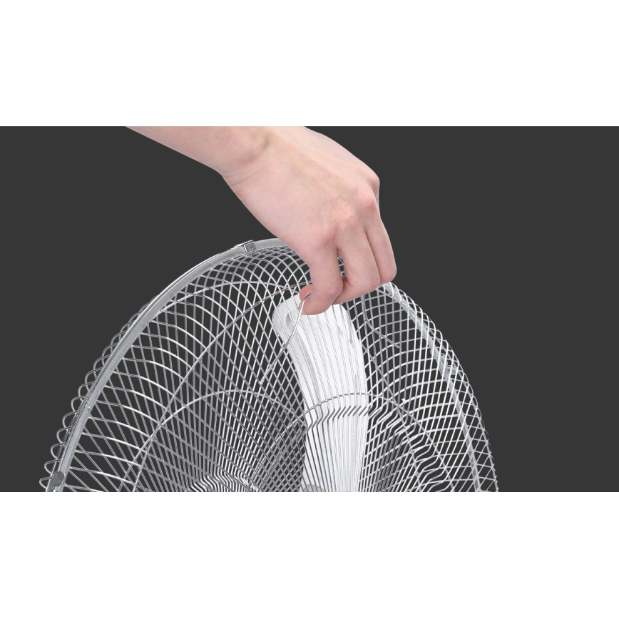 Aigostar - Stojanový ventilátor 55W/230V lesklý chrom/černá