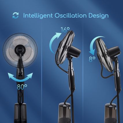 Aigostar - Stojanový ventilátor s rozprašovačem vody 75W/230V + DO
